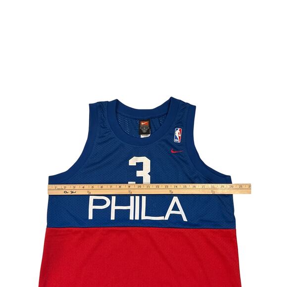 Philadelphia 76ers Allen Iverson #3 Basketball Jersey Youth XL Blue Red +2 Nike - Picture 9 of 10